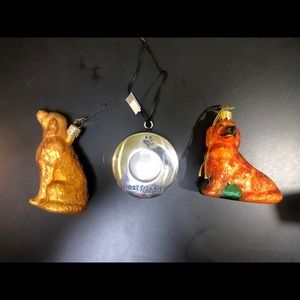 Set of 3 dog themed ornaments